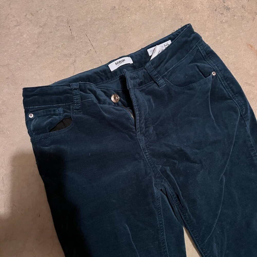 EUC Kensie Dark Teal Velvet Skinny Jeans Sz 2/26 - Picture 2 of 5